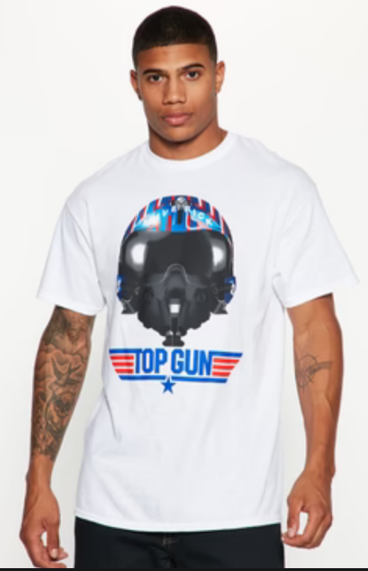 Top Gun: Maverick Helmet Graphic Tee — White · S/M/L