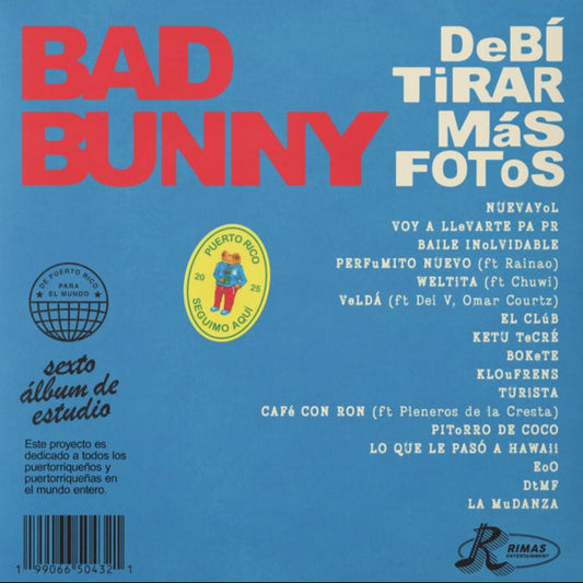 Bad Bunny - DeBÍ TIRAR MáS FOTOS DTMF · Double Vinyl Gatefold · Red & Blue
