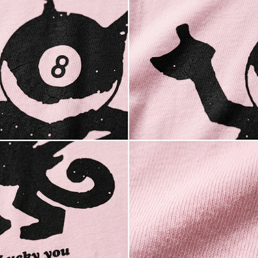 "Lucky You" Monster Character Tee — Pink · S/M/L