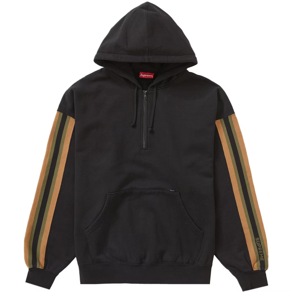 SUPREME HALF ZIP HOODED SWEATSHIRT XL