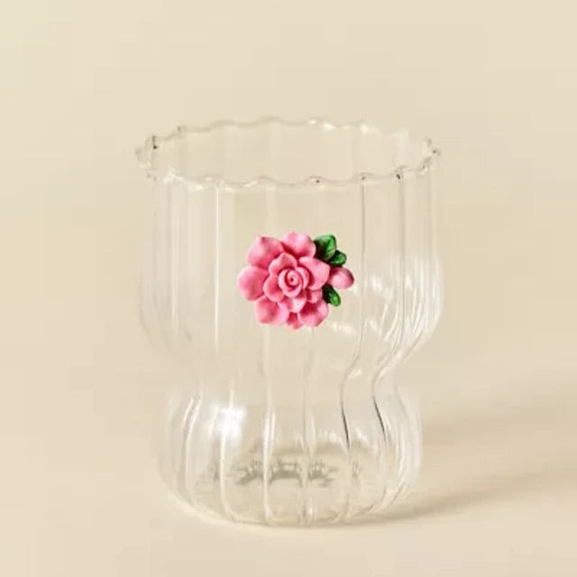 Sculpted Icon Ribbed Juice Glass (Flower)