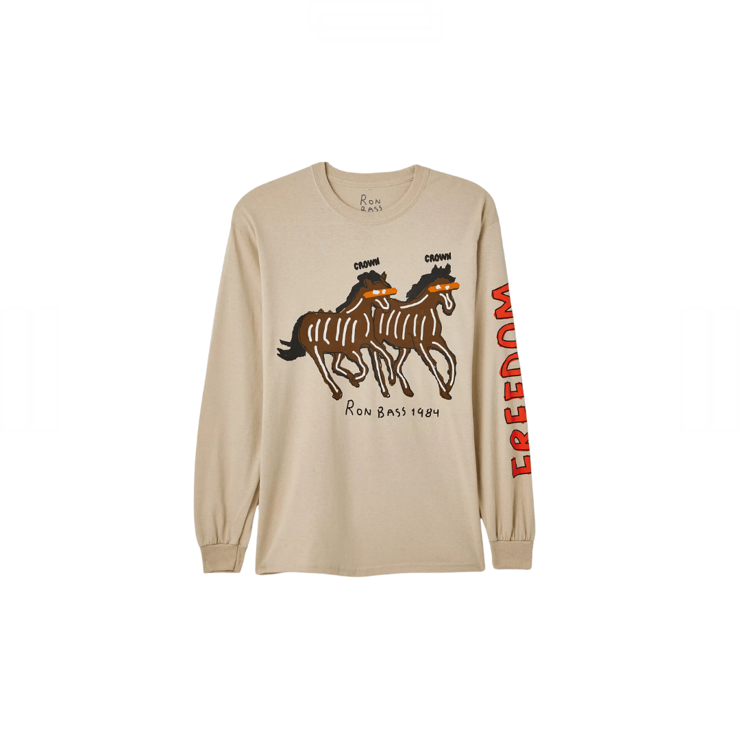 RON BASS HORSES LONG SLEEVE TEE [IVORY] image 0
