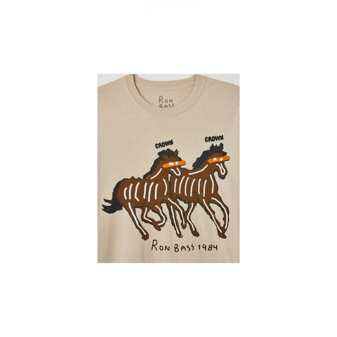 RON BASS HORSES LONG SLEEVE TEE [IVORY] image 1
