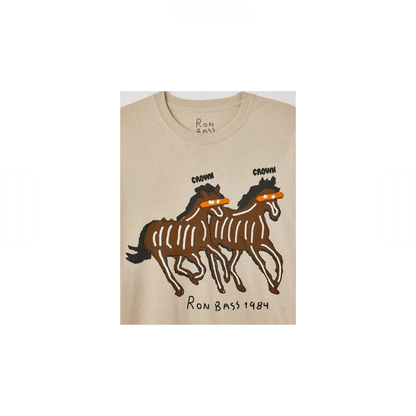 RON BASS HORSES LONG SLEEVE TEE [IVORY] image 1