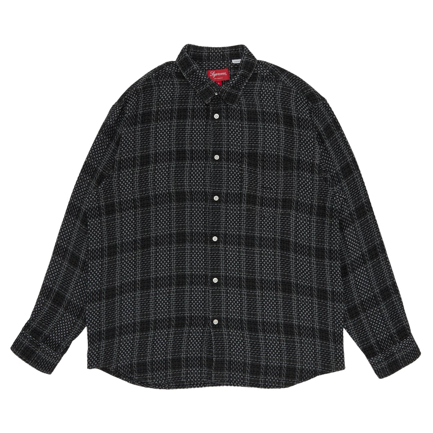 SUPREME BASKET WEAVE PLAID SHIRT | LARGE