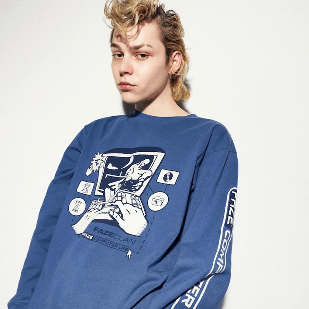 UNIQLO HYPEBEAST LONG SLEEVE [BLUE] image 1