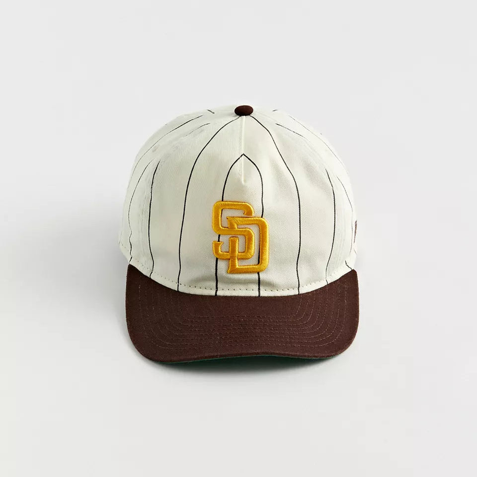 New Era x San Diego Padres "Pinstripe" Heritage Baseball Cap — Cream/Brown · One Size