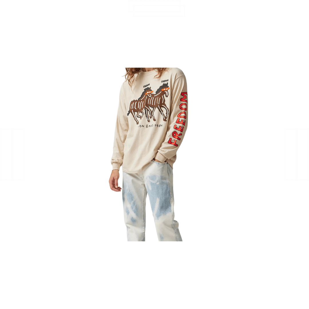 RON BASS HORSES LONG SLEEVE TEE [IVORY] image 3