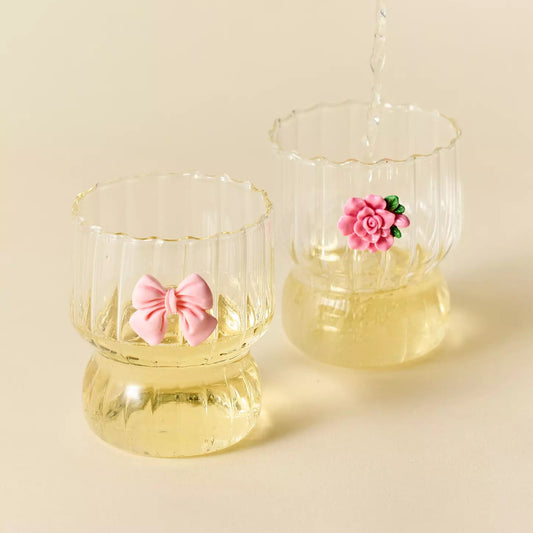 Sculpted Icon Ribbed Juice Glass (Flower)