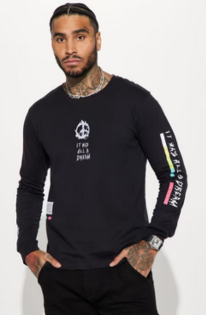 FREE YOUR MIND LONG SLEEVE TEE [BLACK] (L, M, S)