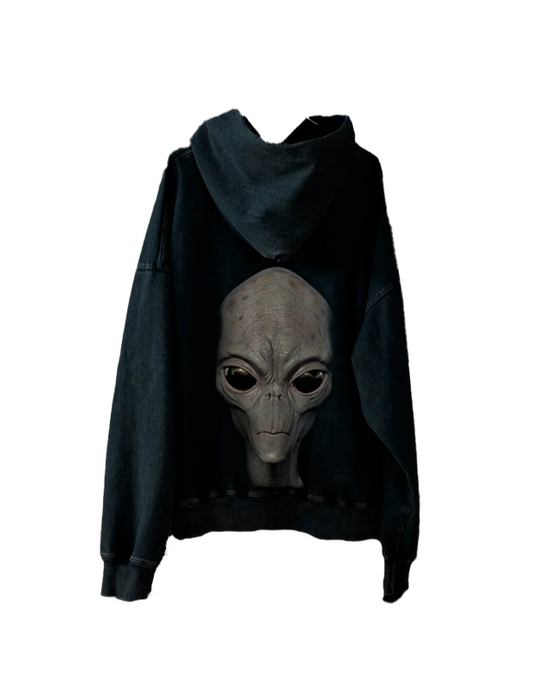 J BALVIN MERCH "ALIEN HOODIE COACHELLA" [BLACK] SMALL