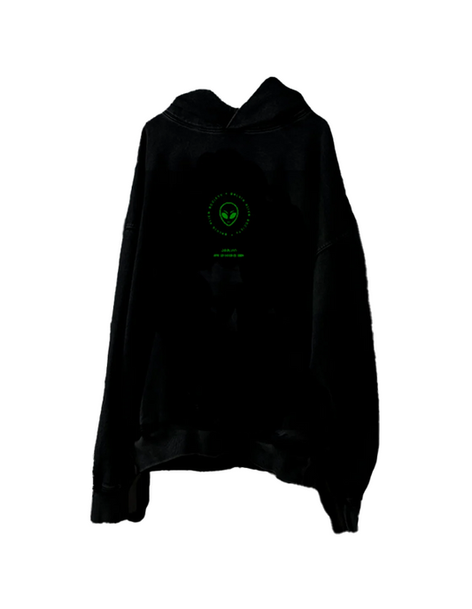 J BALVIN MERCH "ALIEN HOODIE COACHELLA" [BLACK] SMALL