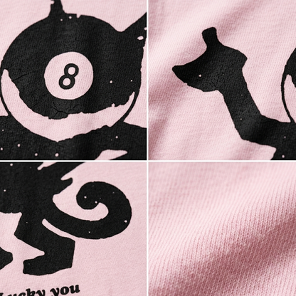 "Lucky You" Monster Character Tee — Pink · S/M/L