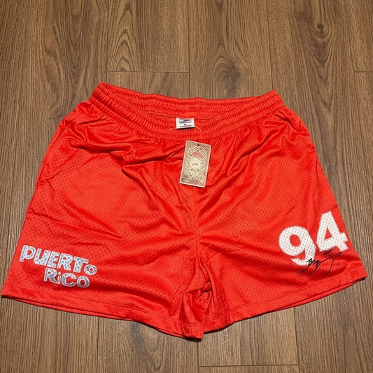 Bad Bunny "No Me Quiero Ir De Aquí" Official Mesh Basketball Shorts – Puerto Rico 94 – Size L