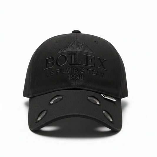 Black cap with 'BOLEX' branding on a white background
