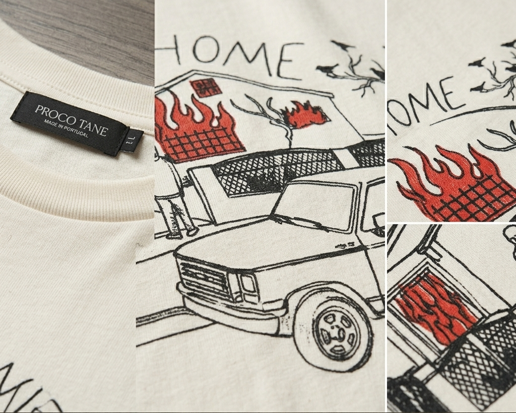 "Sweet Home" Vintage Car Graphic Tee — Sand/Cream · S/M/L