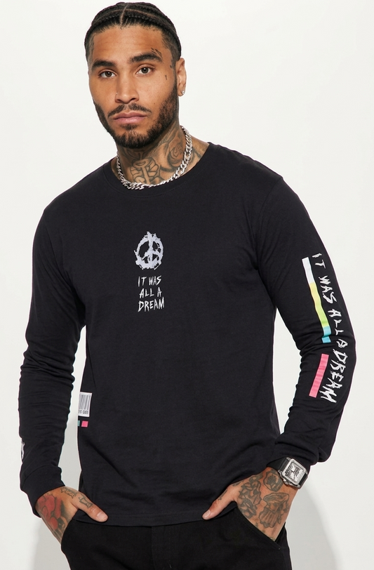 "Free Your Mind" Long Sleeve Tee — Black · S/M/L