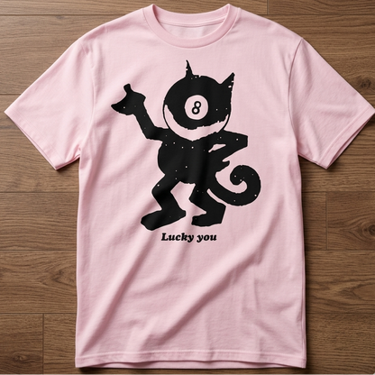 "Lucky You" Monster Character Tee — Pink · S/M/L