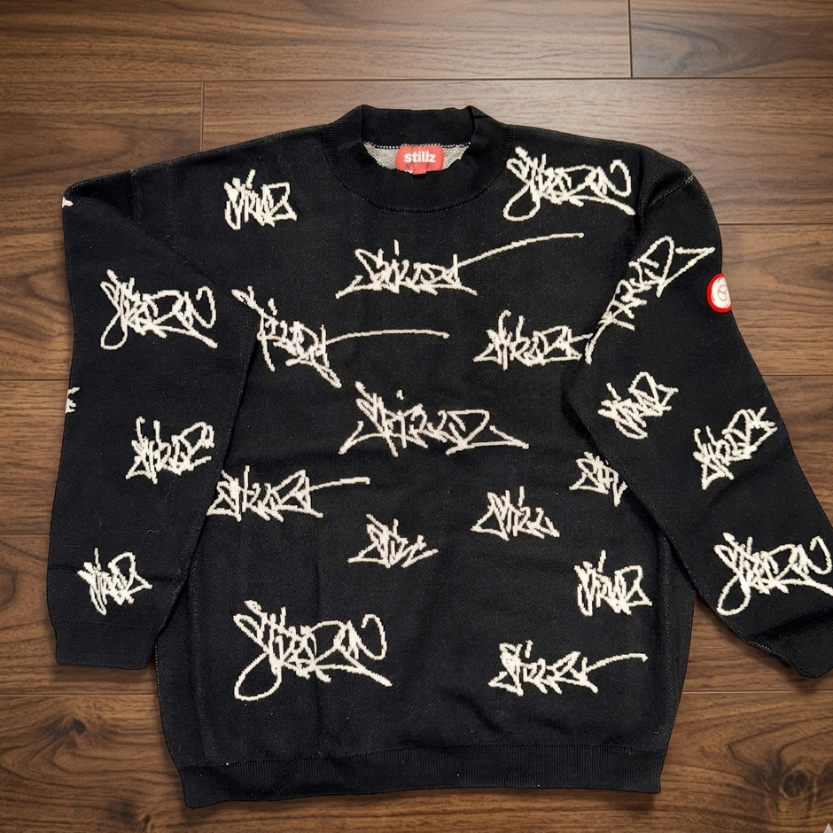 STILLZ THROWIE JACQUARD KNIT SWEATER
