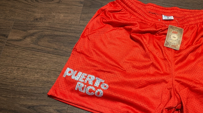 Bad Bunny "No Me Quiero Ir De Aquí" Official Mesh Basketball Shorts – Puerto Rico 94 – Size L
