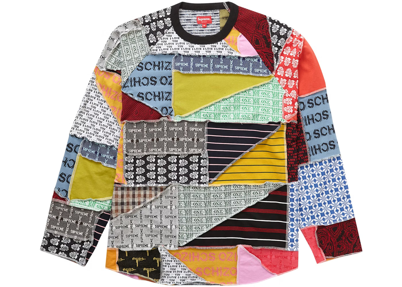 SUPREME PATCHWORK JACQUARD L/S TOP | X-LARGE