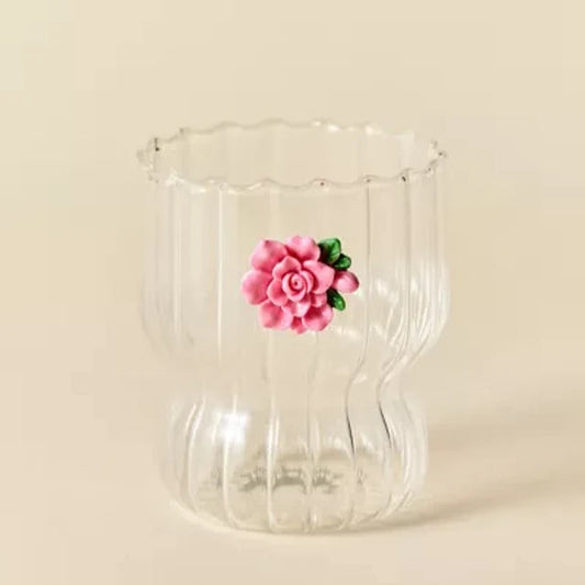 Sculpted Icon Ribbed Juice Glass (Flower)