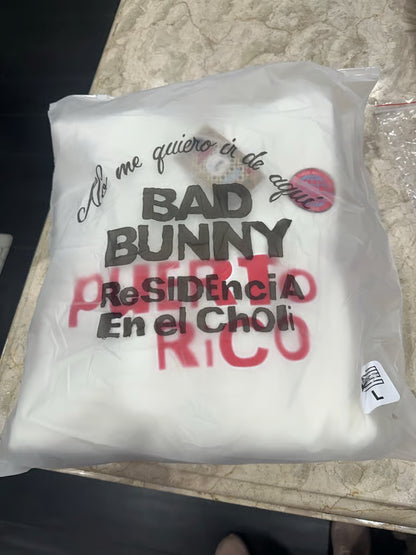 Bad Bunny Puerto Rico Hoodie “Residencia En El Choli” SIZE Large
