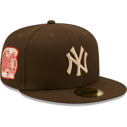 New Era x Yankees "Subway Series" 59FIFTY Fitted — Brown/Red Undervisor · Size 7 3/8