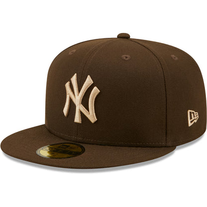 New Era x Yankees "Subway Series" 59FIFTY Fitted — Brown/Red Undervisor · Size 7 3/8