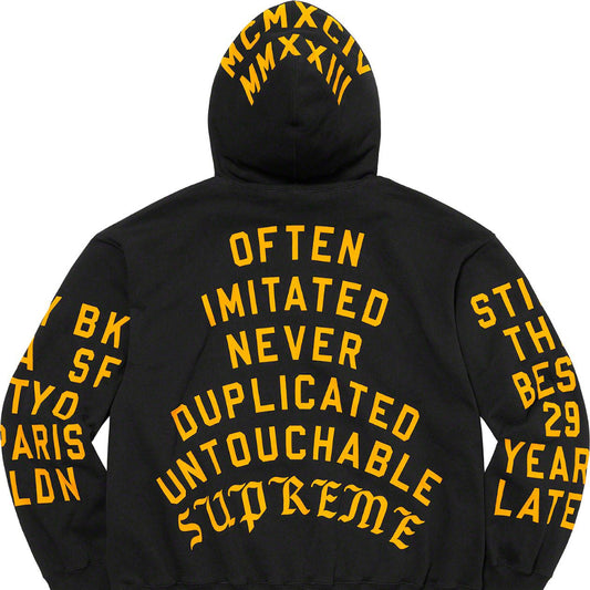 SUPREME TEAM FLOCKED HOODED SWEATSHIRT  X-LARGE